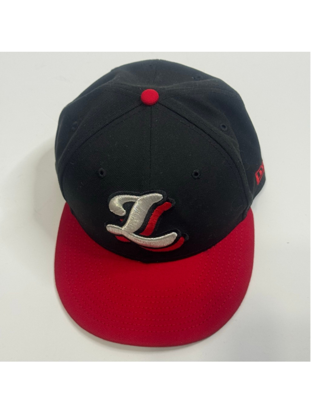 New Era 59FIFTY MiLB Fitted Hat Black Red Size 7 1/4 Baseball Cap - Picture 2 of 12